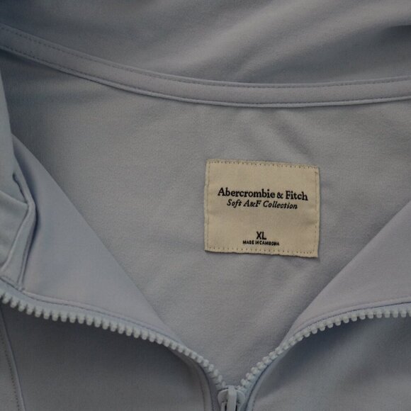 Abercrombie & Fitch Sky Blue Zip-Up Crop Top - Picture 5 of 5